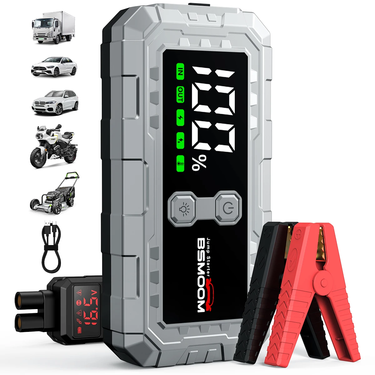 Portable Car Jump Starter Car Battery Power Bank Auto Battery Booster Charger Emergency Booster Lighting