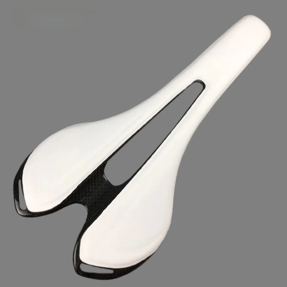 AliExpress TMAEX Carbon Hollow Saddle for Bicycle, Super Light Weight, White Leather Saddle, MTB Seat, Road Parts, New