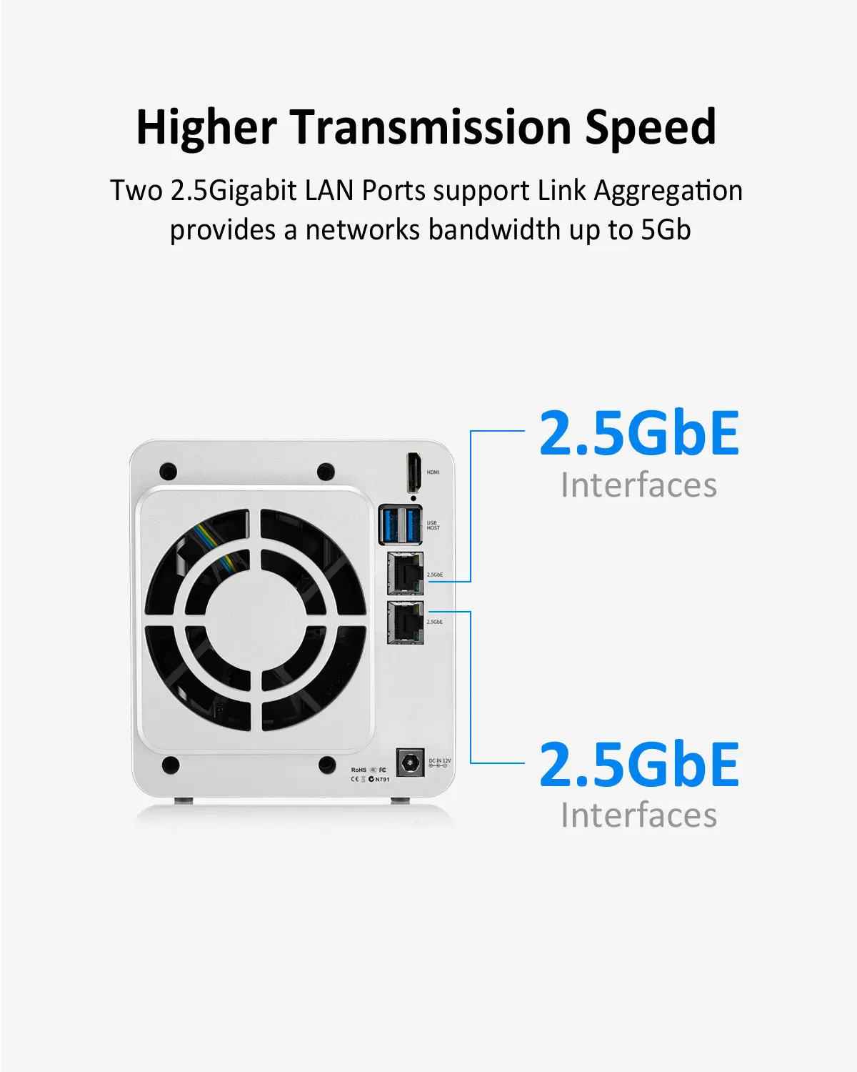 Imagem -03 - Terramaster-bay Storage Server com Cpu Dual-core Diskless Network Server F2223 2nas N4505 4gb de Memória Ddr4 2.5gbe Port x 2