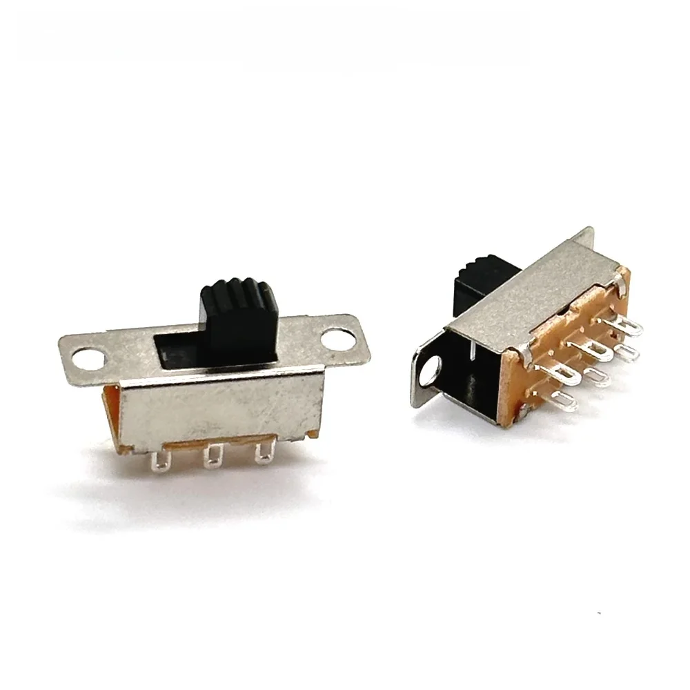 10 pièces 20 pièces 30 pièces interrupteur 2 positions 6 broches avec partenaires poignée de trou DC 12V DPDT 2P2T SS22F25- G7 interrupteur SS-12F15