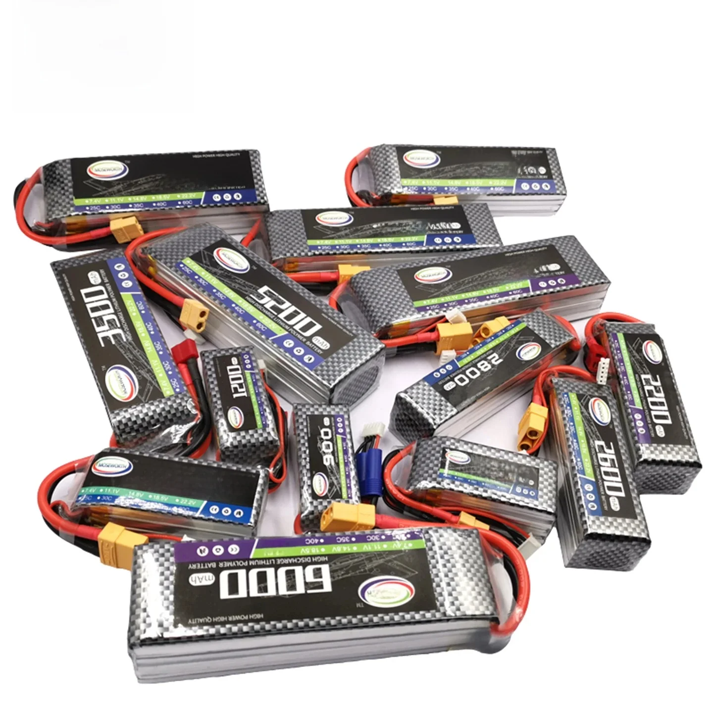 Moseworth 4S 14.8V 2200mah 3300mah 5200mah 6000mAh 4S RC LiPo Battery 25C 30C 35C 40C 60C For RC Car Truck Airplane Drone — zdjęcie 2