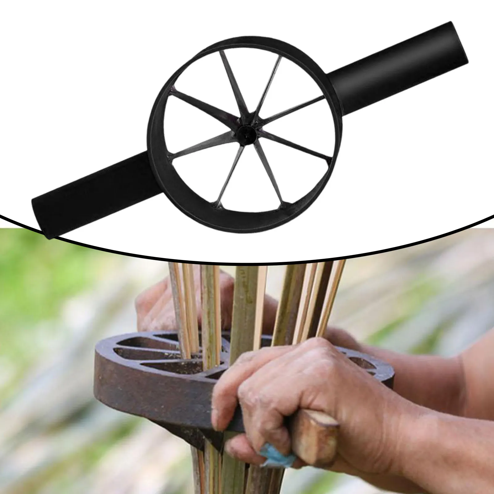 Manual Bamboo Splitter Lightweight Sturdy Dividing Cutting Tool for Workplace Yard Gardening Craftsmen Powerful 2 4 6 8 Cut