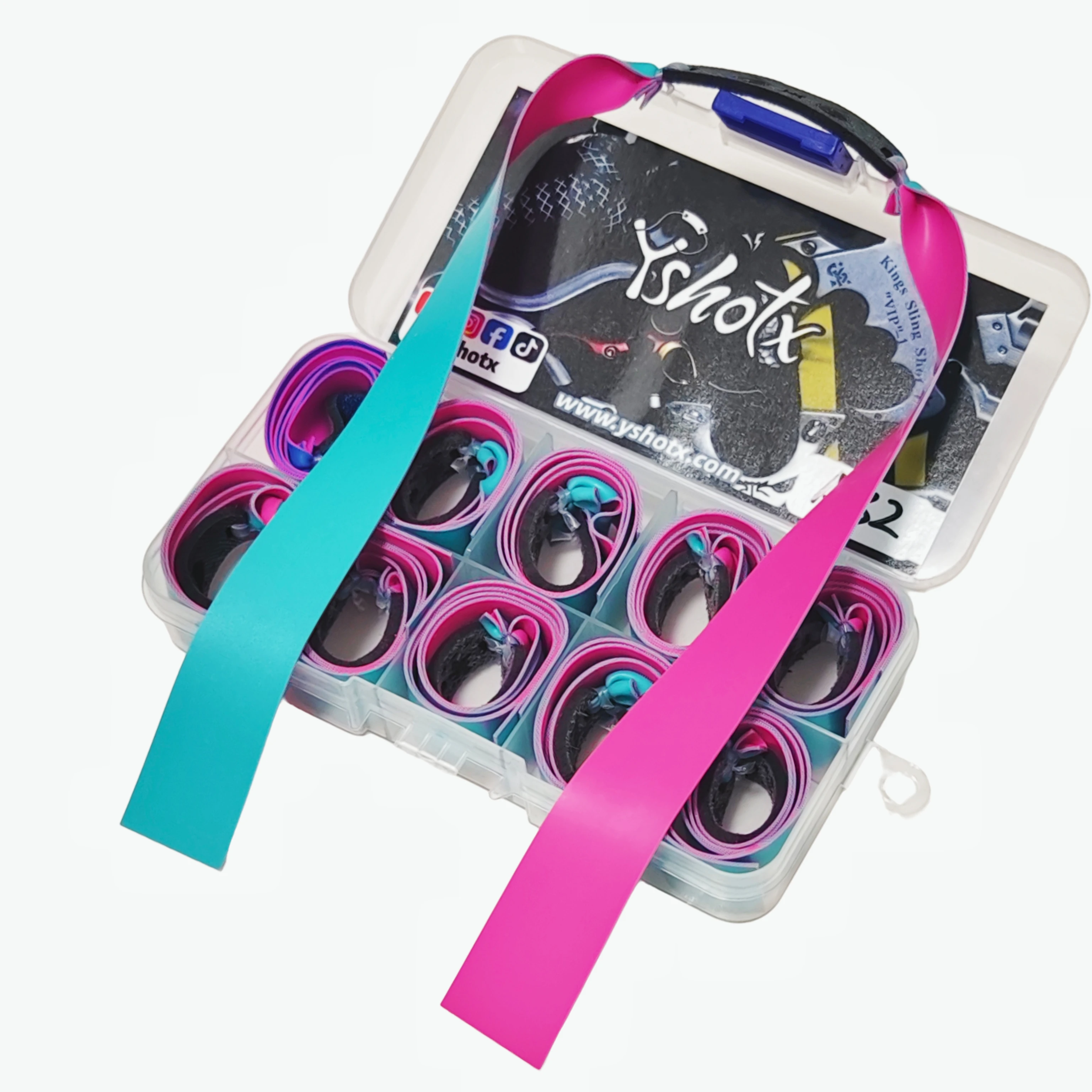 

Yshotx Petal Streak-A32 Slingshot Bands 10 pcs Flat Latex Rubber High Elastic for Hunting Catapult Shooting