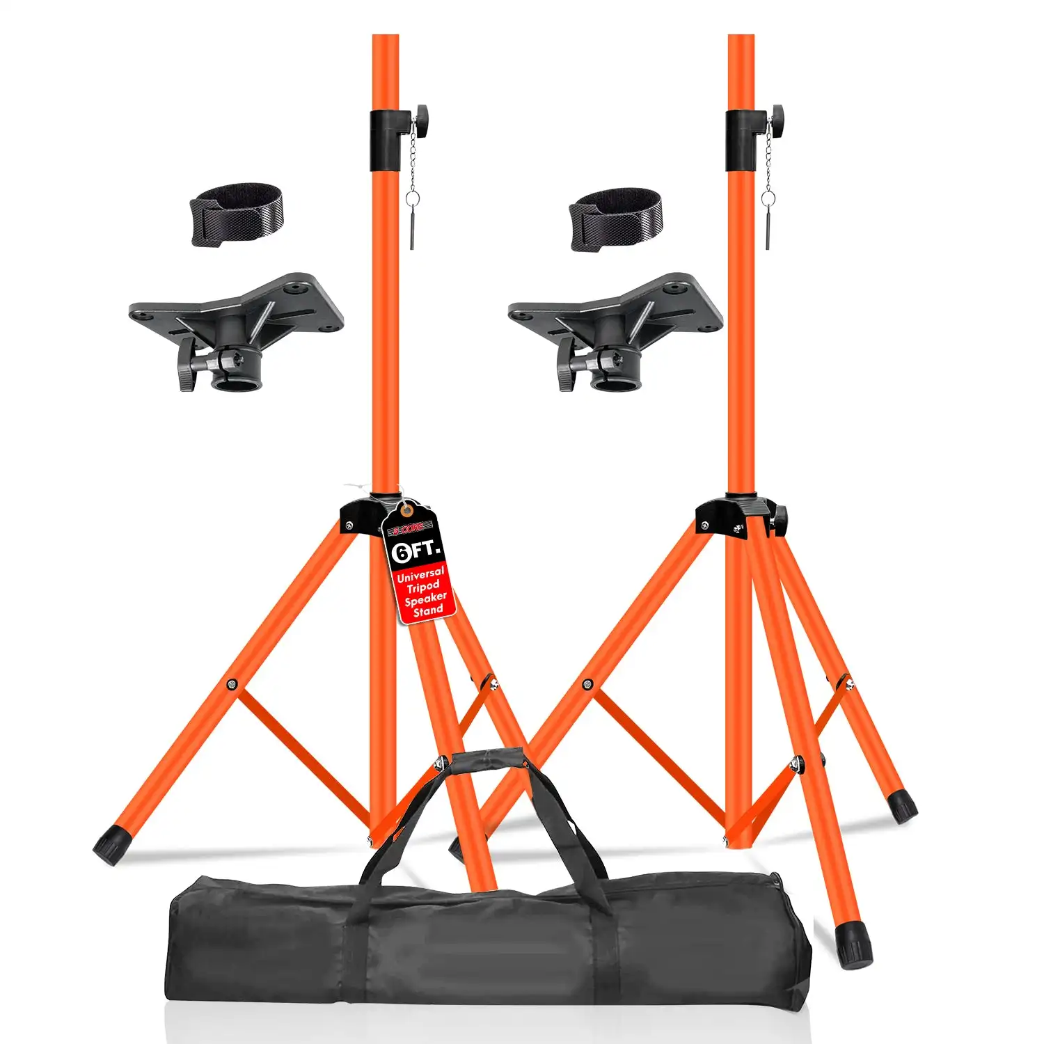 

5 Core Speaker Stand Tripod Tall Adjustable 72 Inch DJ Pole Mount Studio Monitor Stands SS HD 2PK ORG BAG