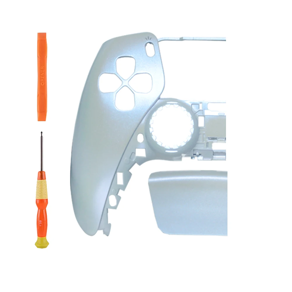 Fluorescent white Full Shell Kit Replacement For PS5 Controller DualSense Faceplate Housing BDM 010/020/030/040/050 DIY Mod view 3