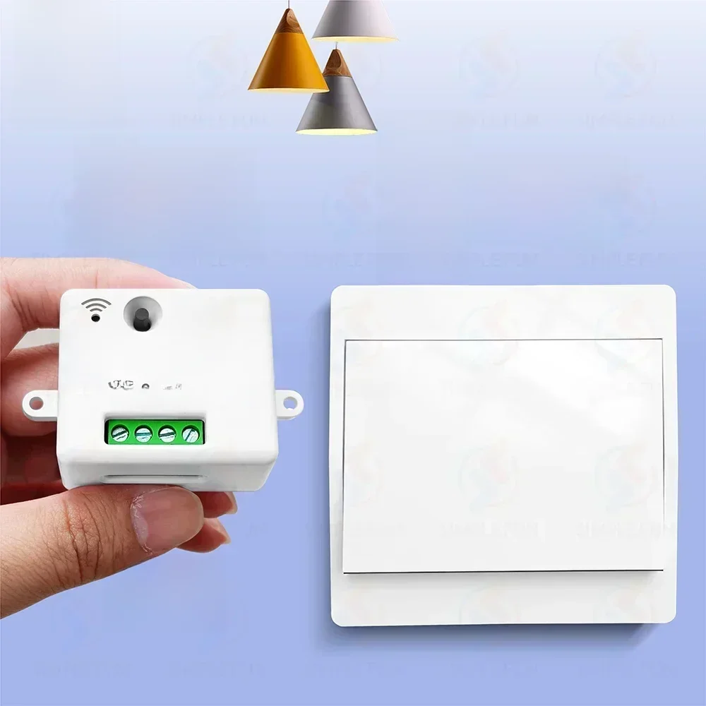 Mini inteligentny włącznik światła 433 MHz, 50 m samozasilający bezprzewodowy przełącznik ścienny bez potrzeby baterii, moduł Mini RF 110 V 220 V, do urządzeń domowych — zdjęcie 2