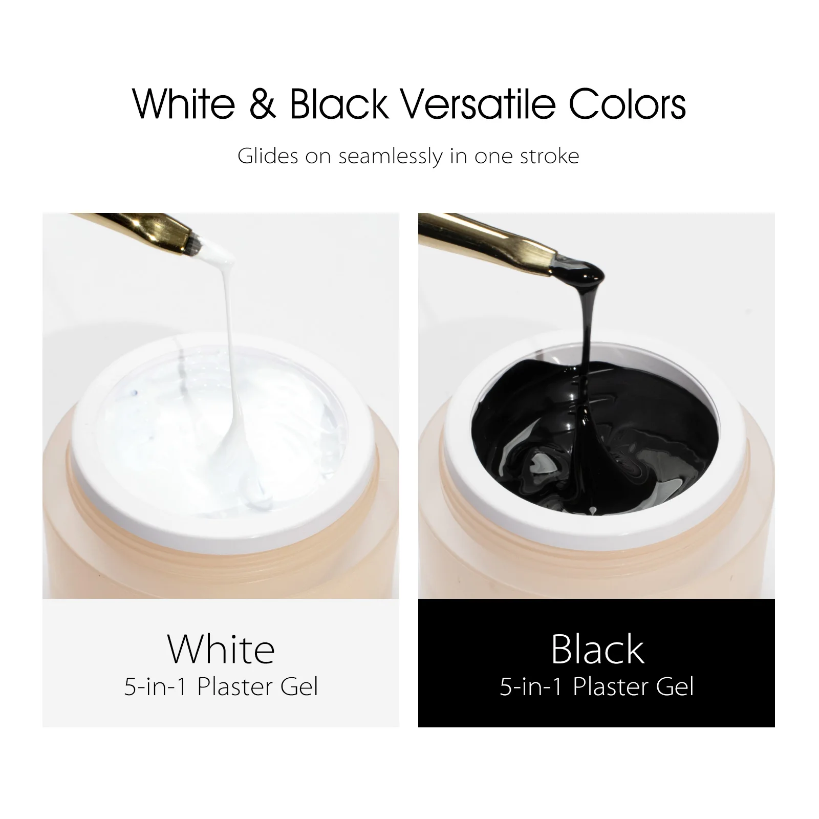 CANNI 10g No-Wipe 5-in-1 Plaster Gel HEMA TPO FREI Nail Art Funktionsgel Weiß Schwarz Nagellack Reliefmuster DIY Maniküre – Detail 6