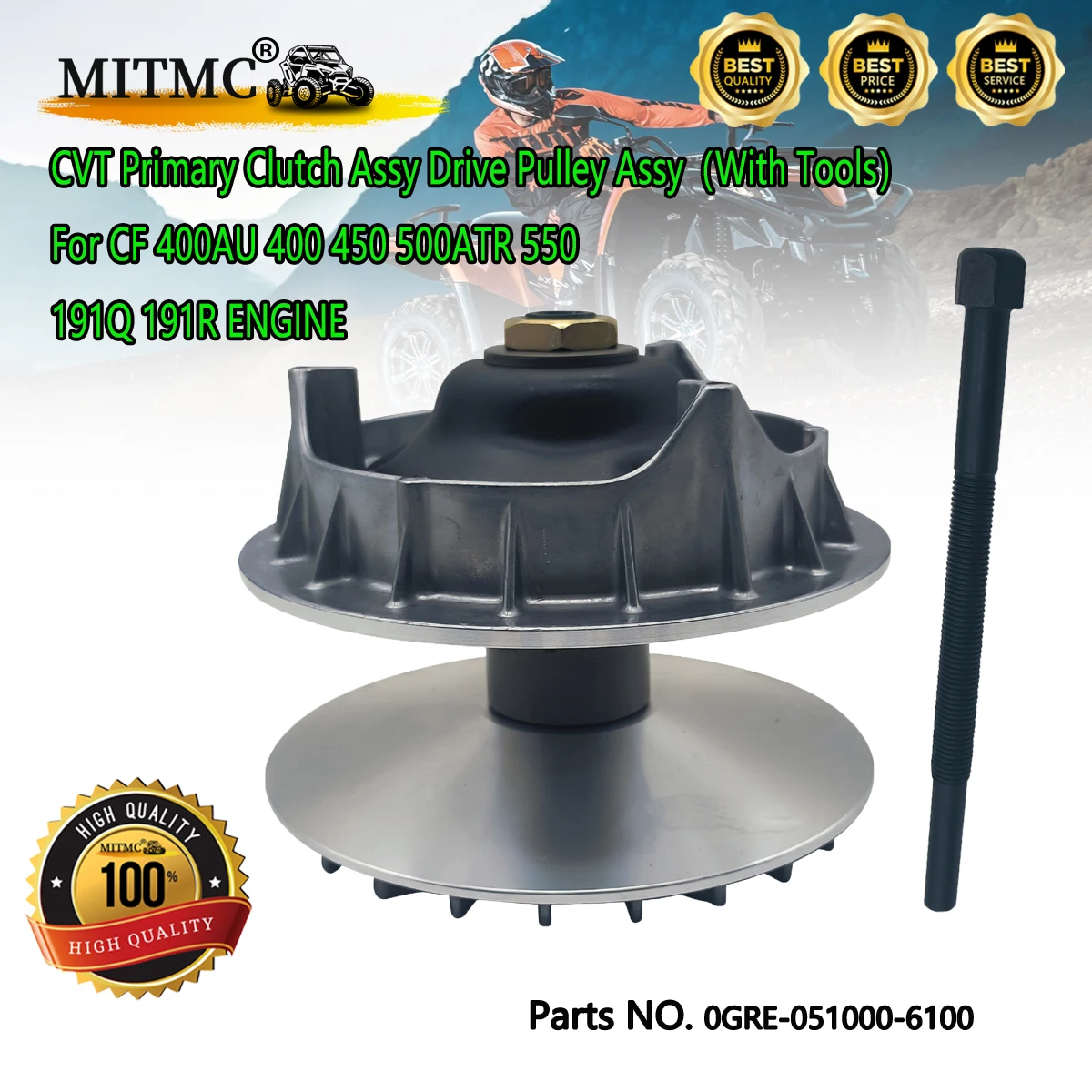 

CVT Primary Clutch Assy Drive Pulley Assy（With Tools） For CFmoto 400AU 400 450 500ATR 550 191Q 191R ENGINE 0GRE-051000-6100