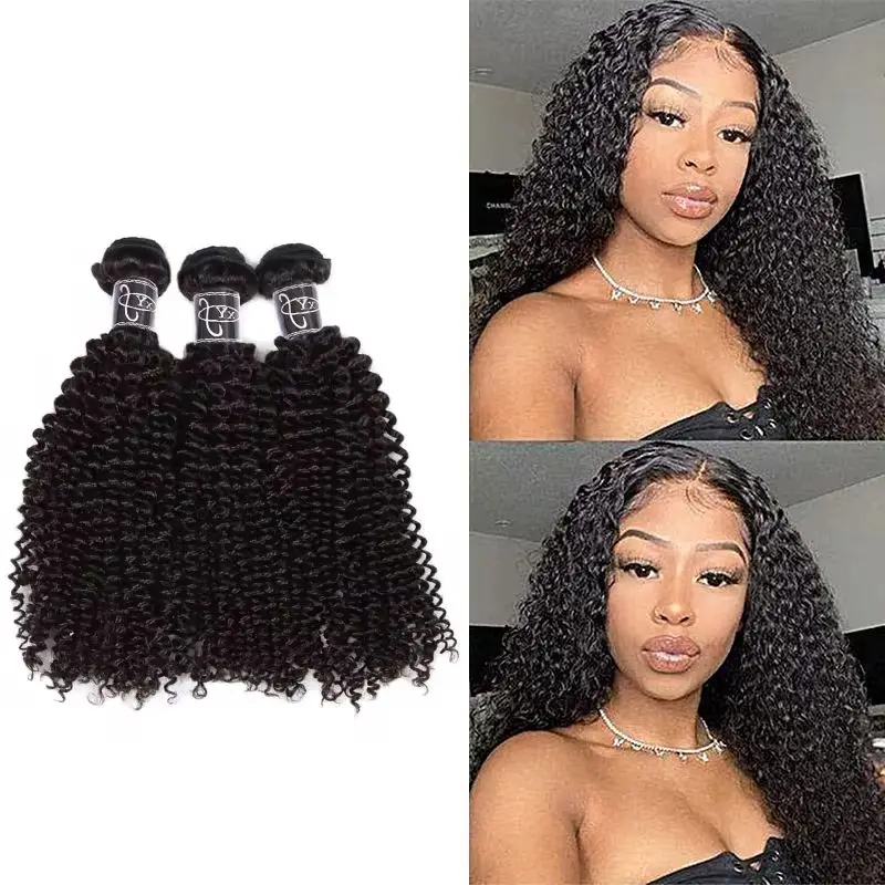 Human Hair Bundles Deep Curly Hair Extensions Curly Hair Weaving With Soft Hair End Bundles Deal  Brazilian Hair Weave Bundle