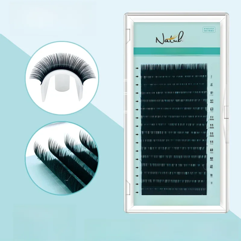 NATUHANA Korea PBT 16 Rijen B C D Krul Wimper Extension Valse Individuele Wimpers Hand Made Faux Nertsen Wimpers voor Extensions - afbeelding 2