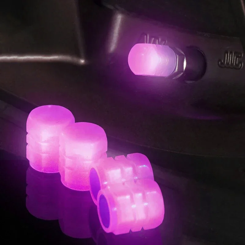 AliExpress UK Purple and Green Luminous Tire Valve Caps for Car Motorcycle Bike Tyre Hub Glowing Cap Dustproof