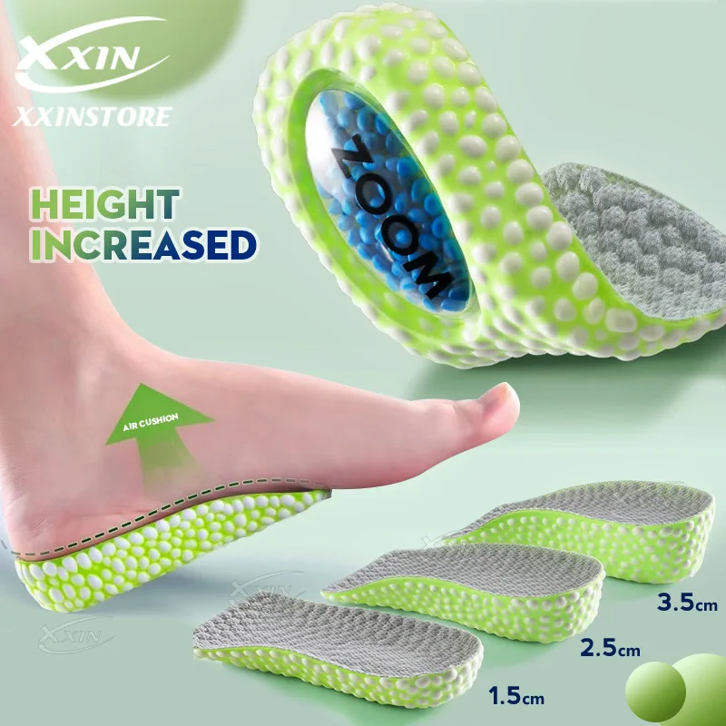 

【Xxin】1.5/2.5/3.5cm Height Increase Insoles Air Cushion Men Women Invisible Height Increase Soft Insole