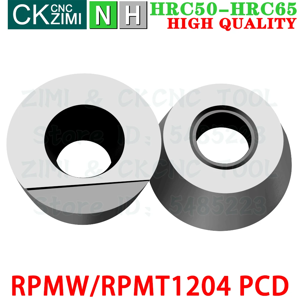 RPMW1204 PCD RPMT1204 PCD Diamond Inserts Milling Inserts Tools CNC Metal Lathe Indexable Tools RPMW RPMT 12 for Copper Aluminum