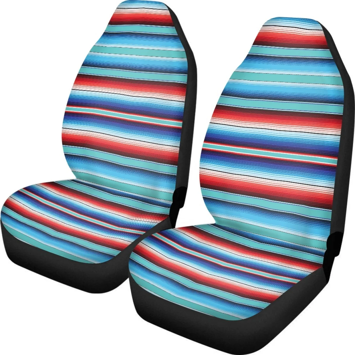 Auto Seat Cover Set Stripes Multi Colors Pattern Universal Truck Van Auto Interior For All Kinds Models Car Seat Covers Fashion