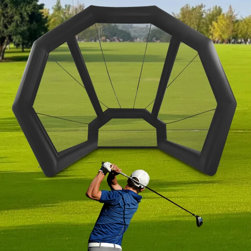 Inflatable Golf Practice Net Cage 10ft Golf Practice Outdoor Use Golfing Swing Training Golf Ball Hitting Netting For Backyards