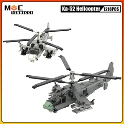 WW2 Military Russian Weapon Ka-52 Alligator Heavily Armed Scout Helicopter MOC Building Blocks Bricks Toys for Children Gift