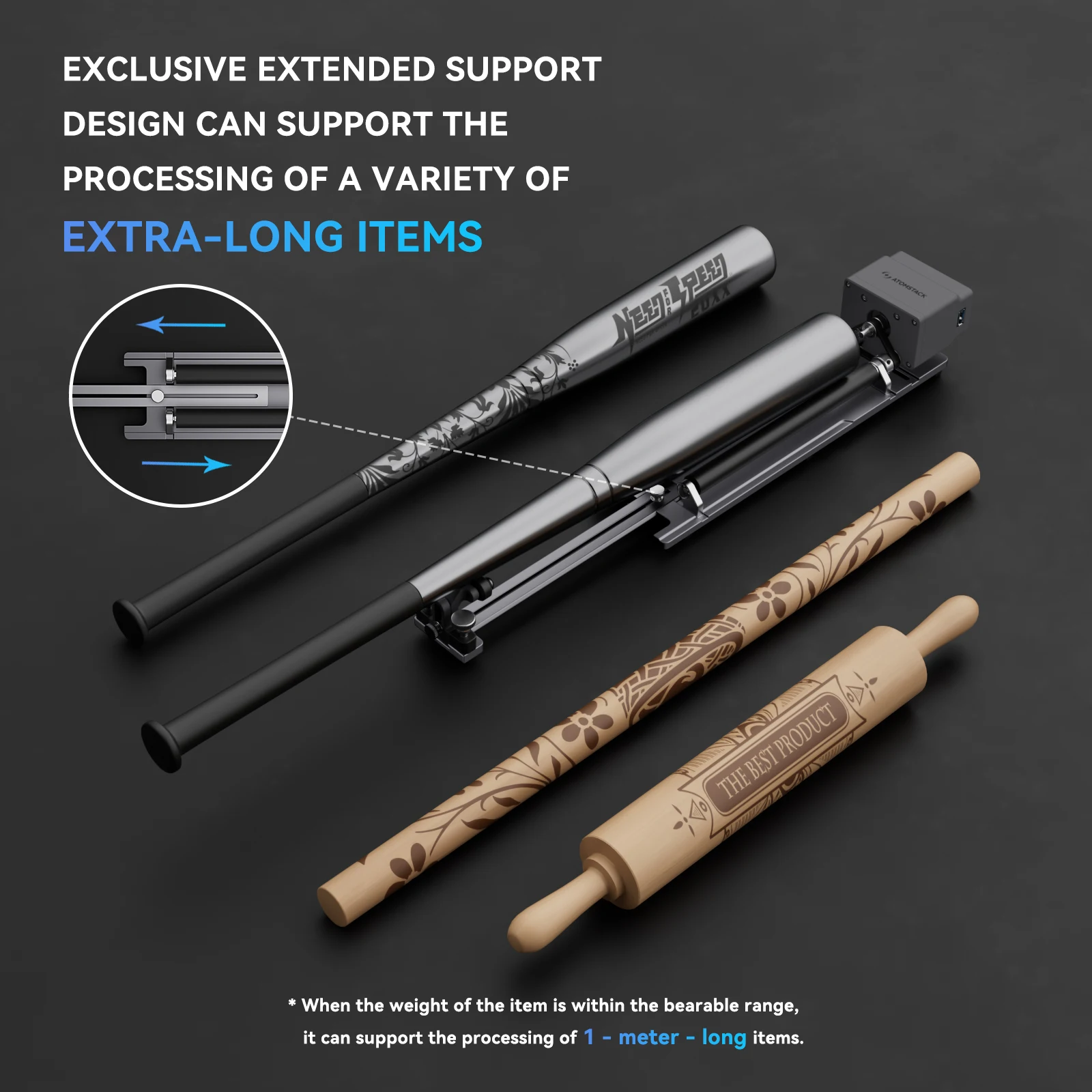 ATOMS TACK R6 الأسطوانة الدوارة الليزر حفارة Y-محور وحدة النقش للأشياء الأسطوانية حلقة عملية ذكية ومريحة