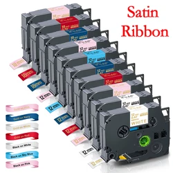 12/18mm Compatible Brother RE34 RN34 RW34 R234 R231 R531 RE31 RE44 RN44 RW44 Satin Ribbon Tapes for Brother P-touch Label Maker