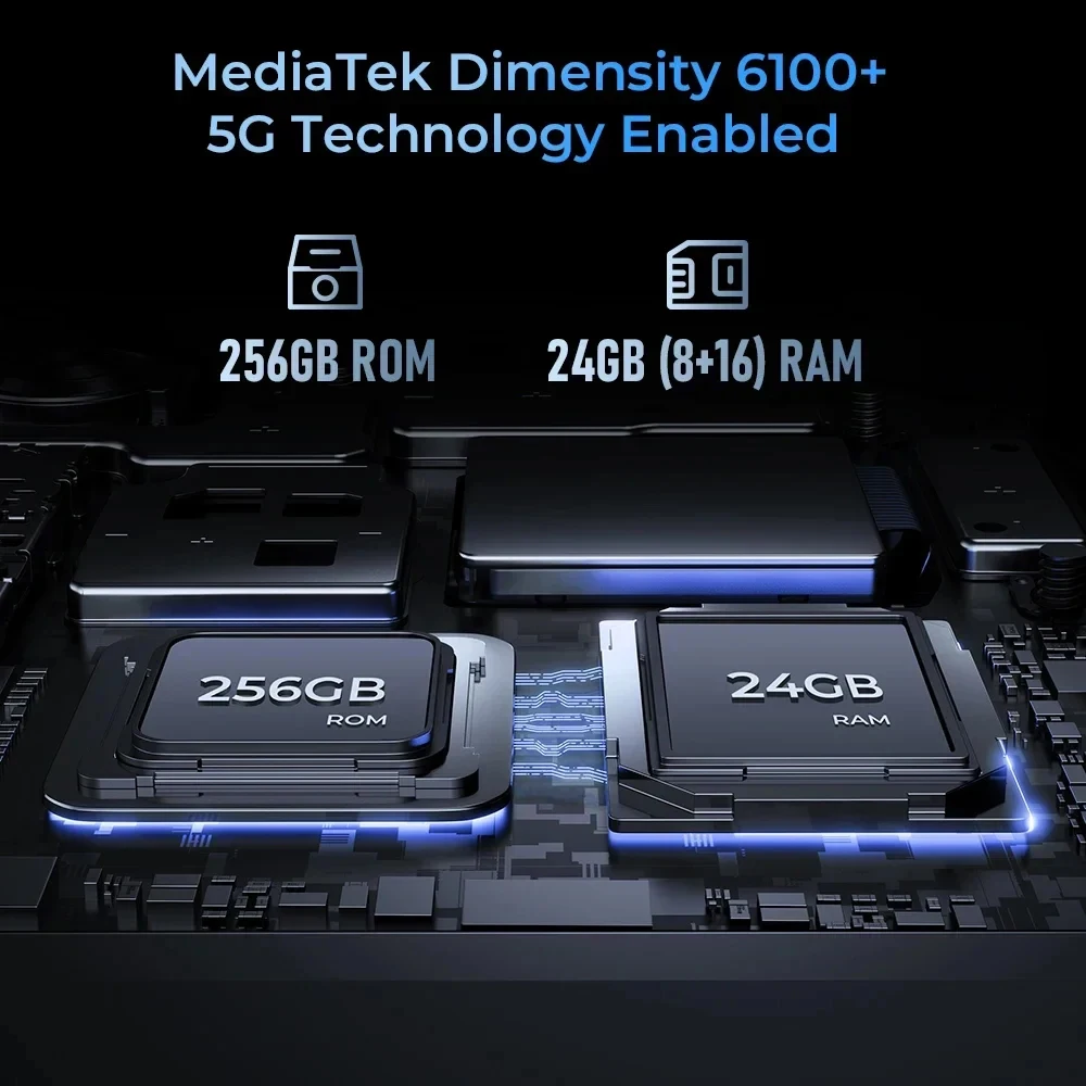 Oukitel WP33 Pro 5G Rugged Smartphone Android 22000mAh 6.6 Inch FHD+ 24GB 256GB Mobile Phone 64MP Camera 33W Fast Charge NFC