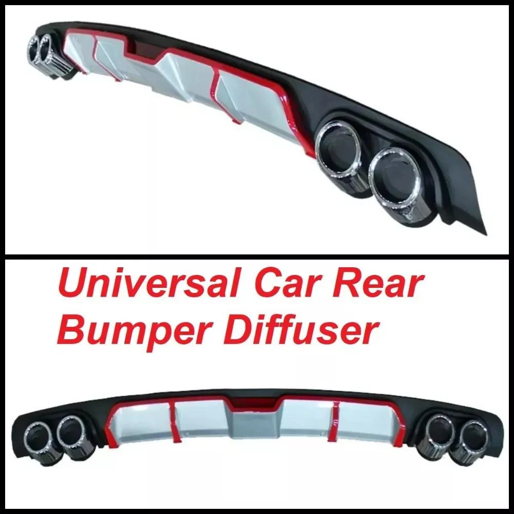 Universal Car Rear Bumper Diffuser Racing A3 Model Black ABS Plastic Car Styling Spoiler Deflector Body Kit Splitter Lip