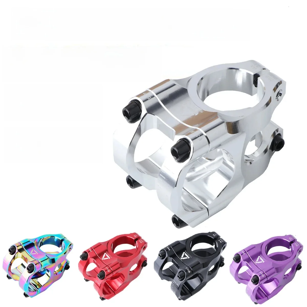 AliExpress NONE 35mm Purple Silver Red Orange Short Bike Stem 31 8mm Aluminum Handlebar Fork Stem for Mountain Bike 31.8 Clamp Bicycle Bridge