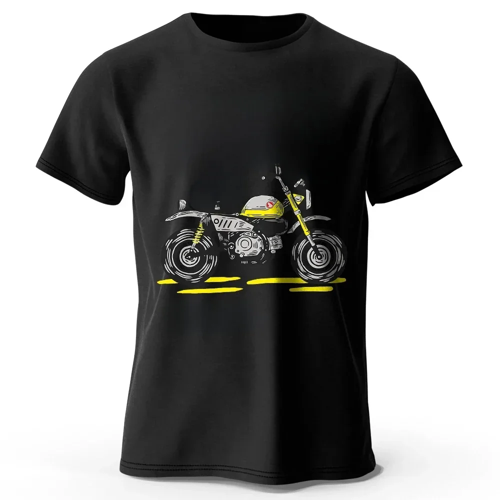 AliExpress BOLF Vintage Motorcycle Sketch T-Shirt 100% Cotton Hand Drawn Bike Graphic Tee for Men and Women Retro Biker Style