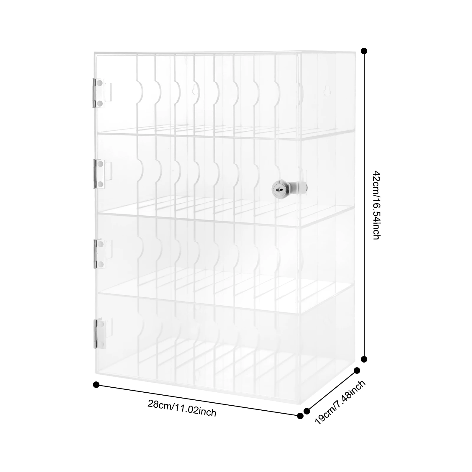 Clear Cell Phone Locker Box, Cell Phones Storage Cabinet, Cell Phone Storage Box Acrylic and Stainless Steel Store Keys, Wallets