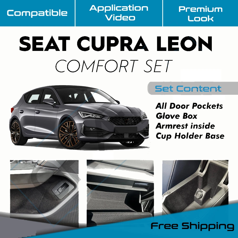 For Seat Leon CUPRA MK4 Comfort Set Item Eyes Sound Relief and Protective Ready Coating Set One-to-One Cut Self-adesive