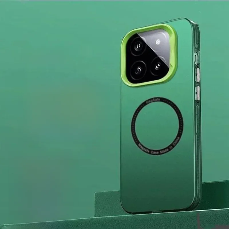 Para magsafe carregamento sem fio fosco caso para xiaomi 14 15 13t 14t pro 15 ultra poco x6 f6 m6 f7