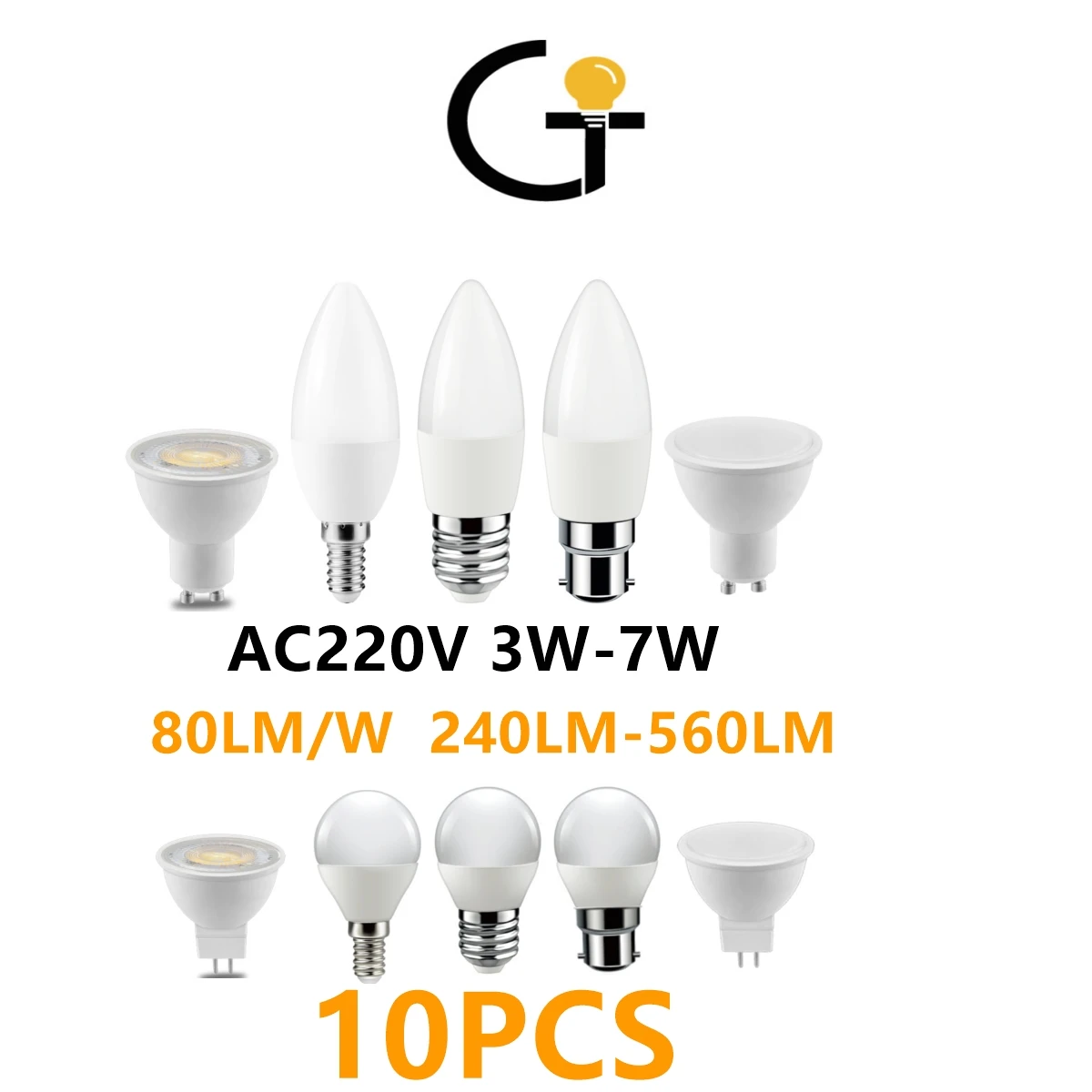 

10PCS Factory direct LED light bulb candle lamp G45 GU10 MR16 AC220V low power 3W-7W high lumen no strobe Apply to study kitchen