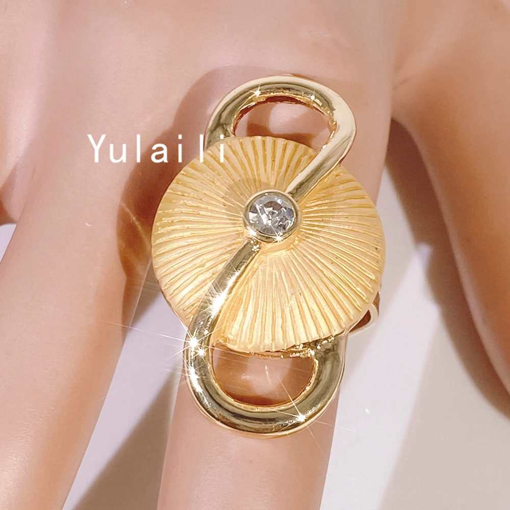 African Women Rings Luxury Elegant Unique Design Party Gold Color Rings Set Great Gifts Free Shipping from Israel Yll