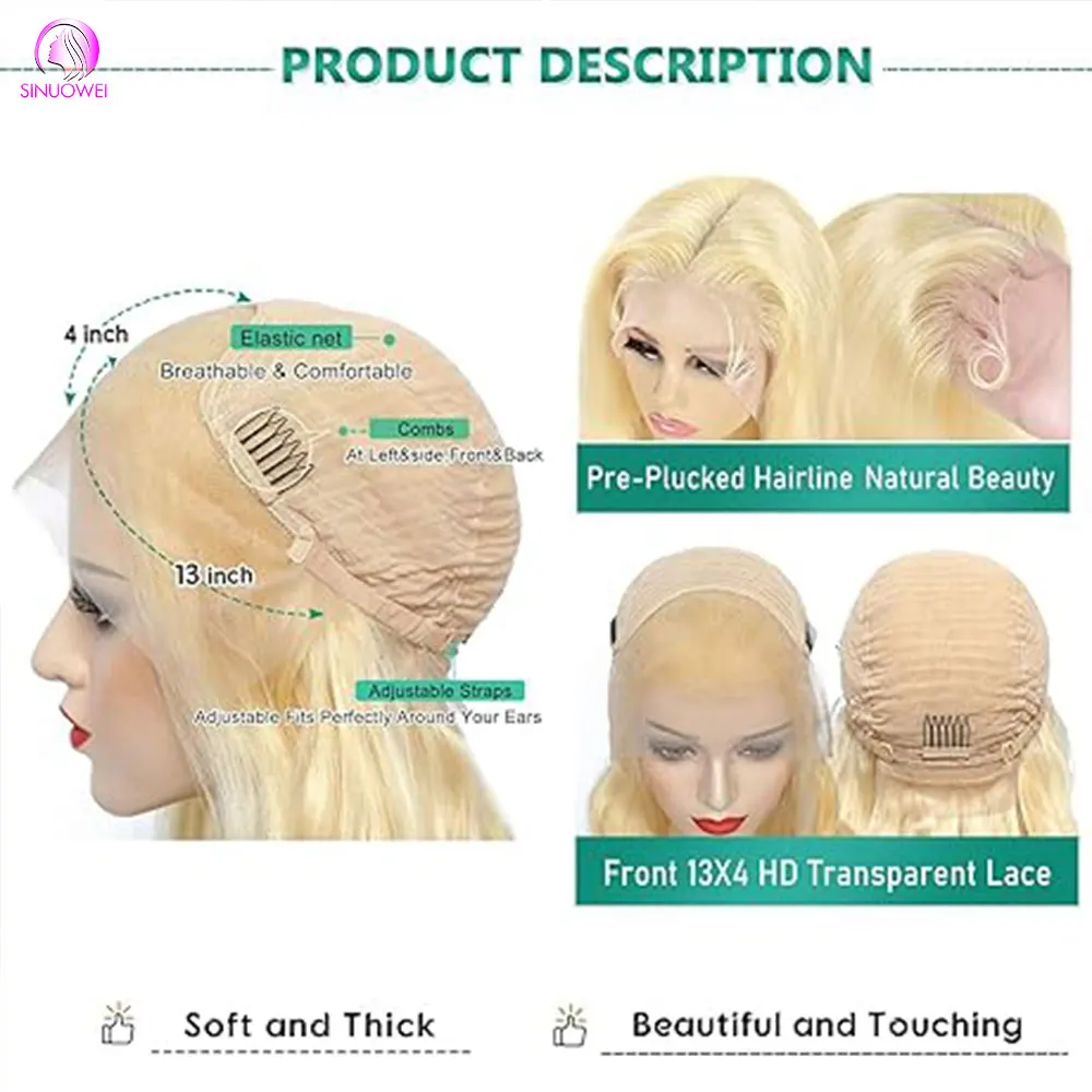 Honig blonde Haar Perücke Körper Welle transparente Spitze Front Perücke Remy Körper Welle 13x4 Spitze Front Perücke für Frauen