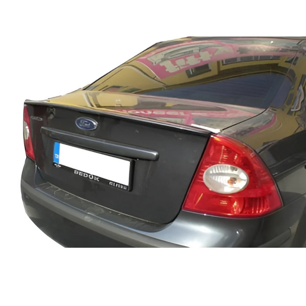 For Ford Focus 2 Sedan Glass Under Spoiler Fiber Material Rear Roof Spoiler Wing Trunk Lip Car Styling Fully Compatible Tuning