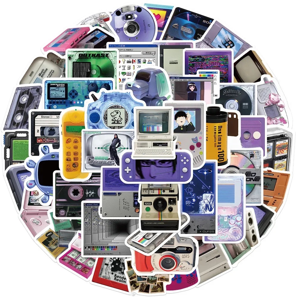 10/30/50PCS Vintage Jeu Console Cassette Autocollants D'ordinateur Mignon De Voyage à Roulettes Valise Guitare Bagages Ordinateur Portable Autocollant Drôle