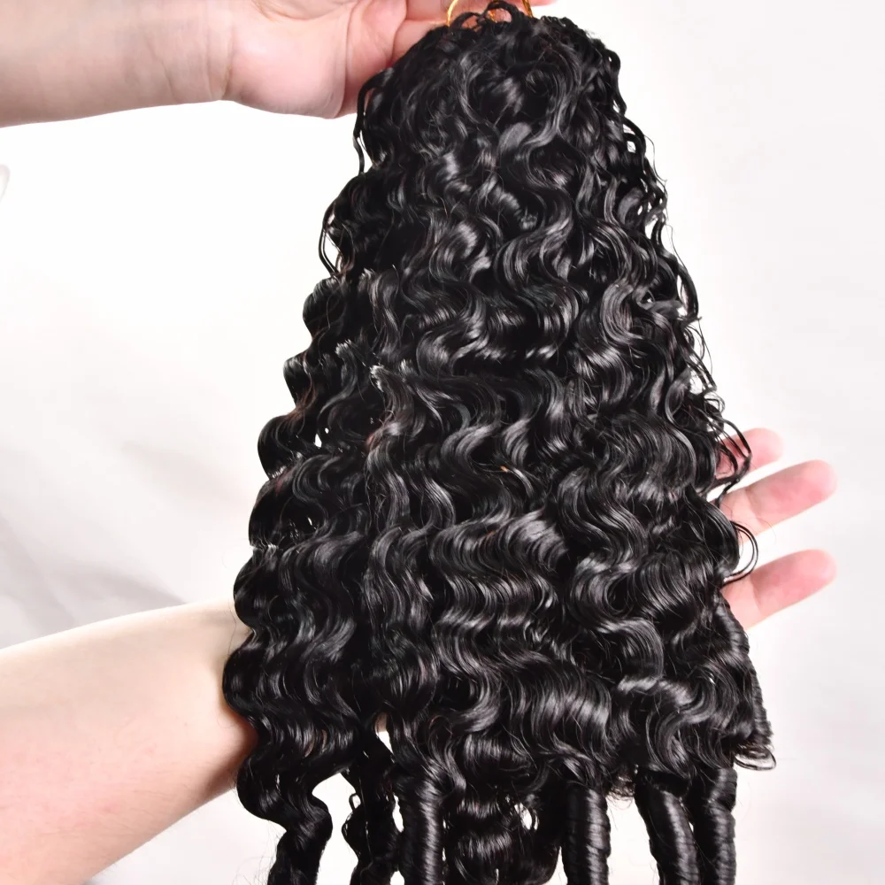 26 24 pouces Cheveux au crochet Miracle Knots pour tresses, tresses bouclées birmanes, tresses bohèmes, extensions de cheveux humains 100% bruts, mèches humaines à plumes, cheveux au crochet pour femmes noires, délai de livraison 2-5