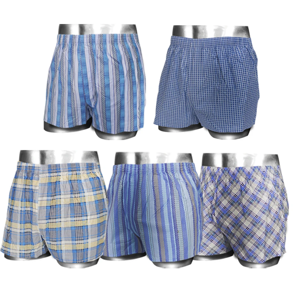 AONE Men's Cotton Trunk Underwear, Assorted Colors, 5-Piece Set, Square Panties, Trunk Briefs