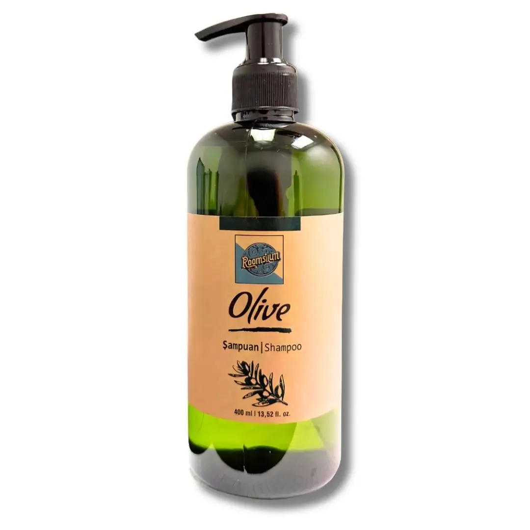 Roomsium Olive Shampoo – 400ml/13.52 Fl oz. Refillable Dispenser Pump Bottle | Turkish Hammam Inspired Hair Care