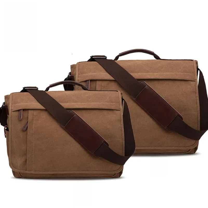 Scione męska płócienna torba na ramię Casual Men Retro torba na laptopa z zamkiem błyskawicznym Crossbody torby zewnętrzne męska podróżna szkolna torba na ramię — zdjęcie 2