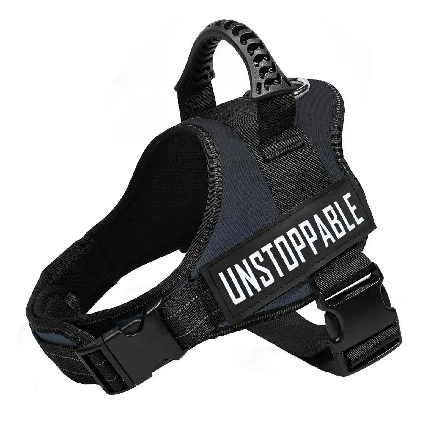 Geen-trek hondentuig met handvat, verstelbaar hondenvest, reflecterend tactisch wandeltuig, ademend outdoor trainingsvest voor honden