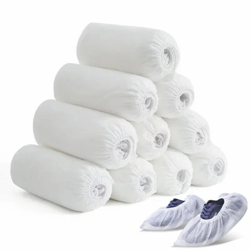 Paquet de 100 couvre-chaussures jetables bottes antidérapantes grands chaussons pour entrepreneurs intérieurs tapis de sol couvre-chaussures protecteurs