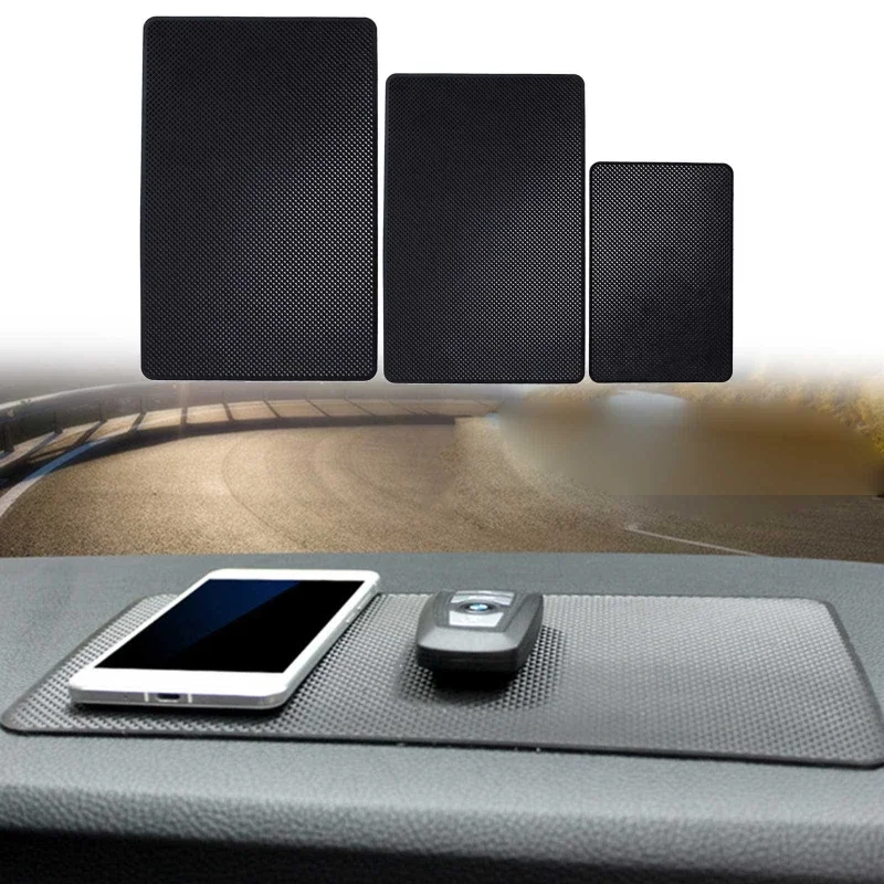 Tapis de tableau de bord noir pour voiture, support de téléphone portable, antidérapant, en Silicone, Super collant, accessoires d'intérieur pour tableau de bord