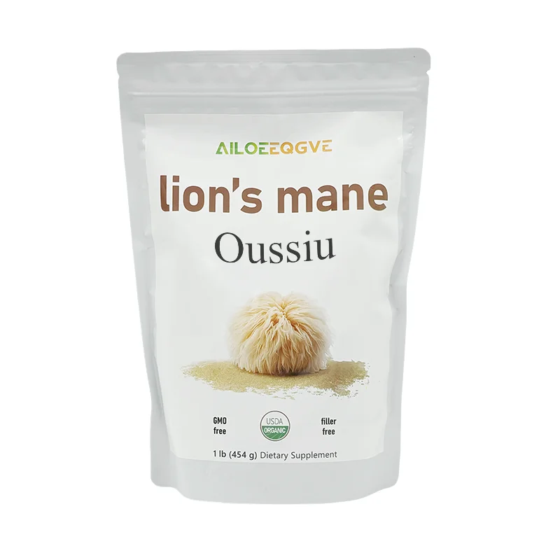 Oussiu Organic Lions Mane Mushroom Supplement Powder Natural Superfood for Brain, Energy, & Immune Health | Non-GMO Vegan