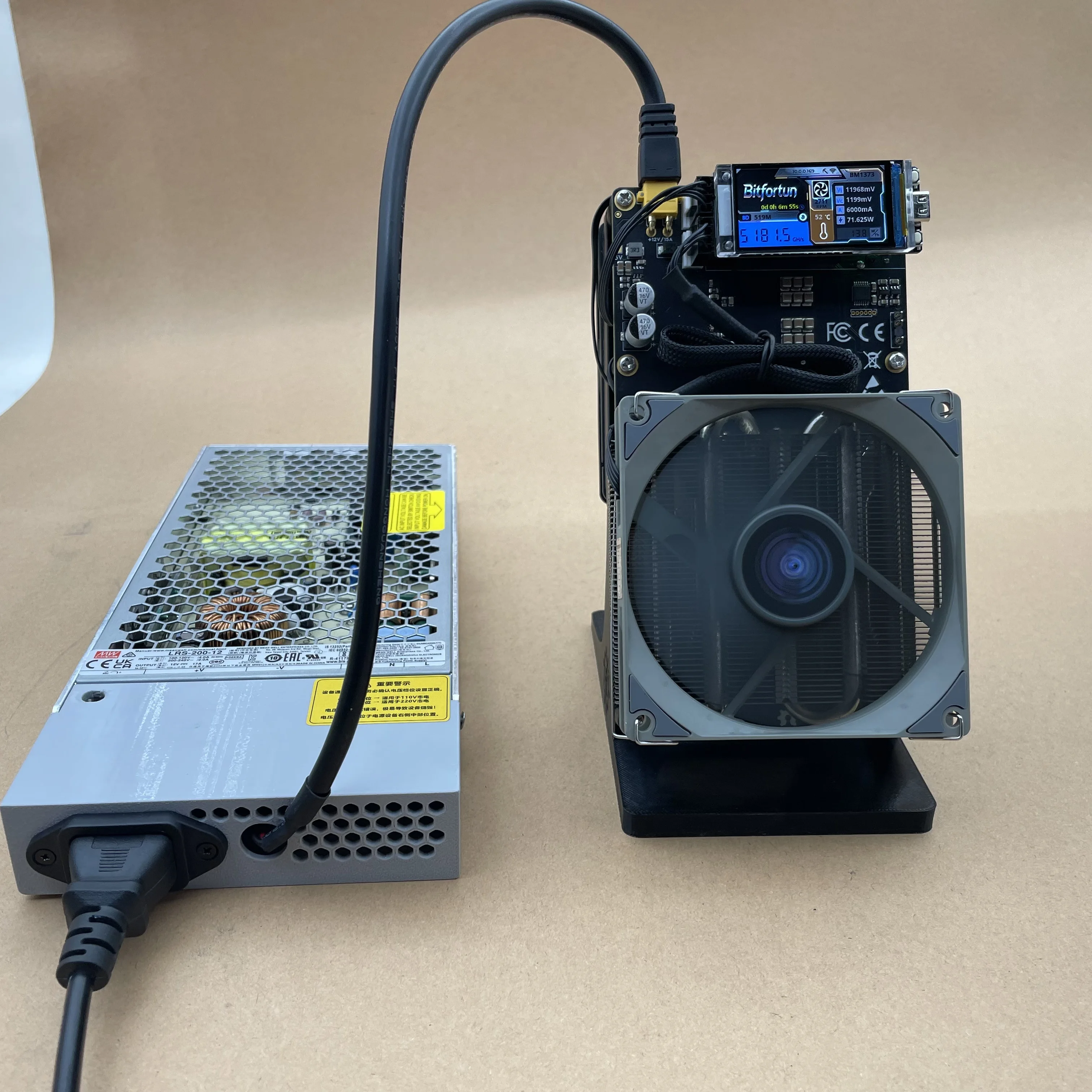 Bitfortun 5.5T NerdQaxe++ Bitaxe Bitcoin Solo Miner BM1373 60W SHA256 BTC BCH Lottery Miner Low Power Quiet Home Mining Machine