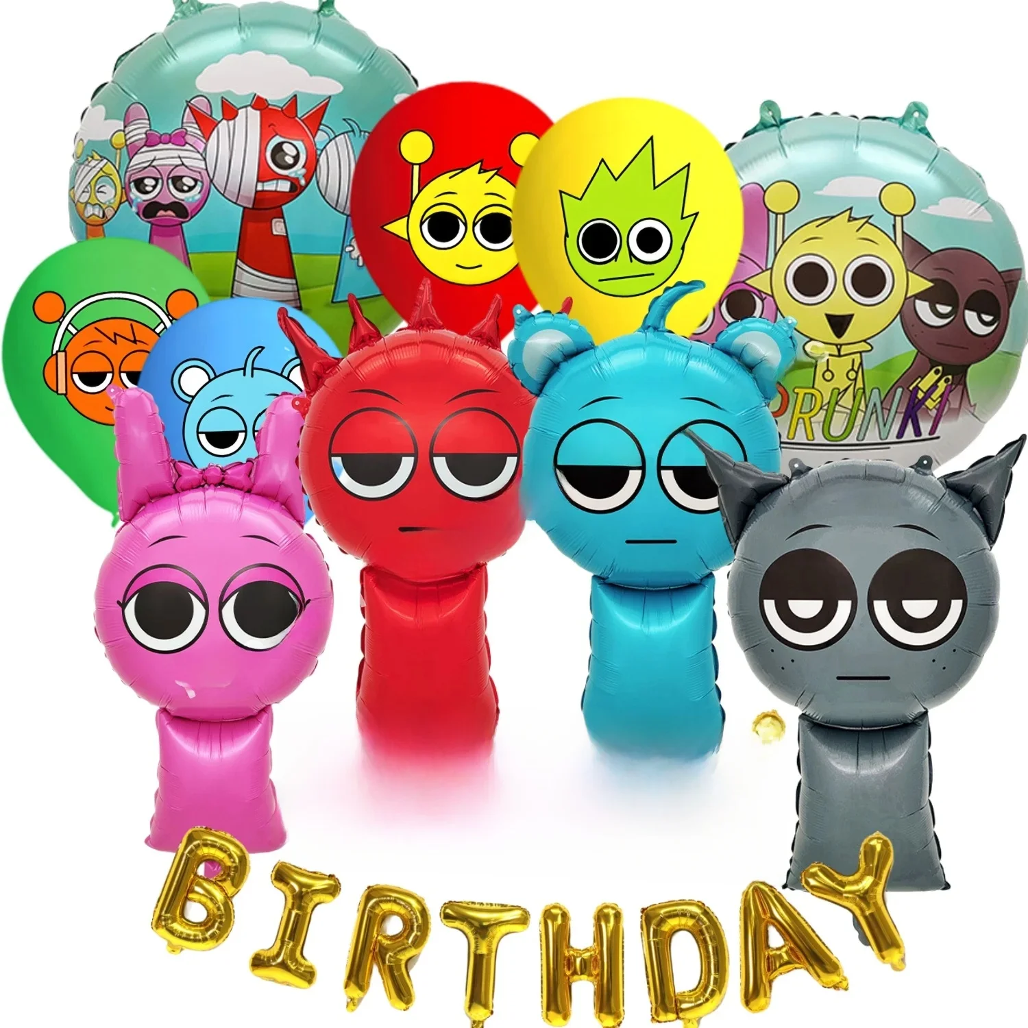 Sprunki ensemble de ballons sprunki trucs d'anniversaire fête incroyibox sprunki ballons d'anniversaire Baby Shower bombés cadeaux de fête d'anniversaire