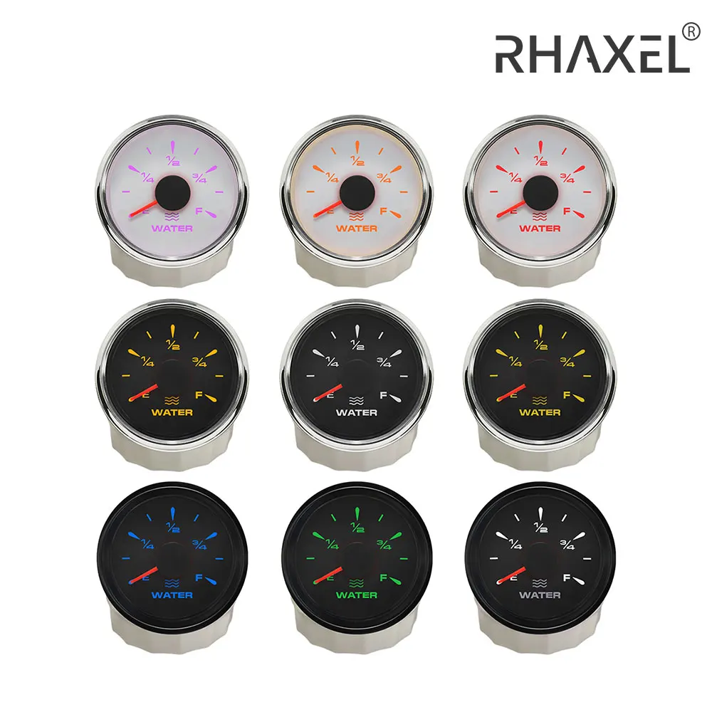 RHAXEL 52mm Waterproof Water Level Gauge Meter Signal 0-190ohm 240-33ohm Adjustable for Boat Car Truck Level Sensor 150-900mm