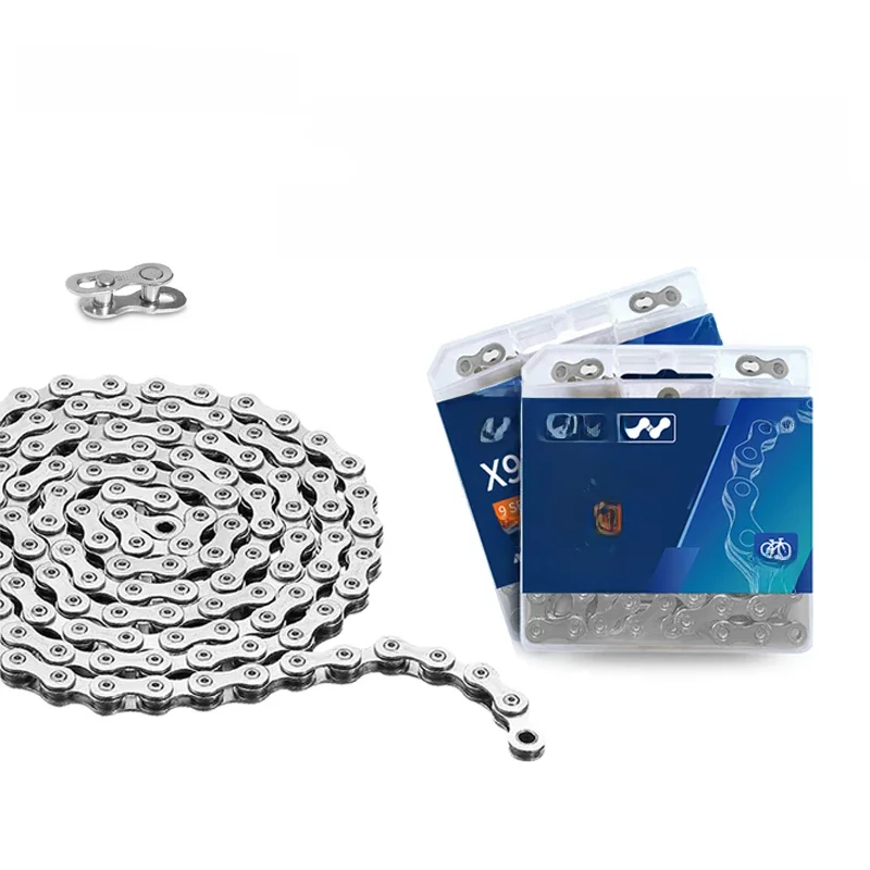 AliExpress NONE NATFIRE Bike Chain 6 7 8 9 10 11 12 Speed Velocidade Electroplated Silver Bicycle Chain Mountain Road MTB Chains Part 116 Links
