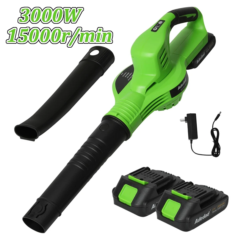 3000W Electric Air Blown 21V Cordless Vacuum For Garden fiction Leaf Dust Collector Power or Makita Battery