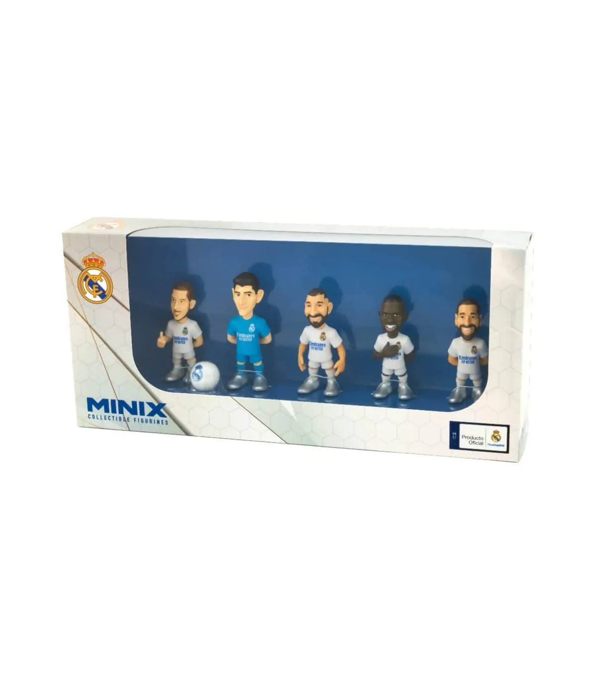 MINIX Pack of figures of your favorite football players, collect and play with them, Real Betis, Sevilla F.C , Real Madrid, official product, bus of Betis and Sevilla