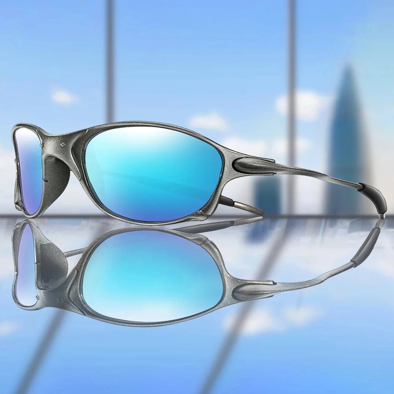 AliExpress Men And Women Motorcycle Sunglasses Metal Shades With UV Protection for Outdoor Sports, Cycling Running, Hiking, Driving