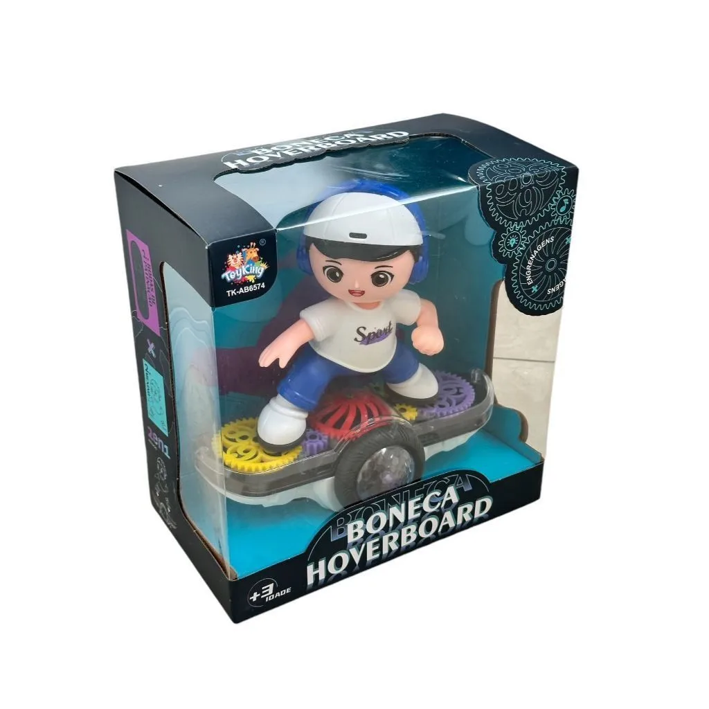 Brinquedo Boneco Skatista Musical Faz Manobras 360° Com Luzes E Sons